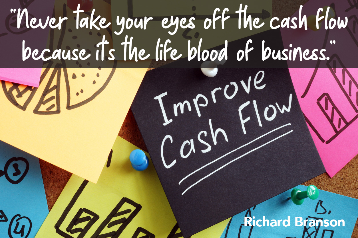 Improve cashflow business quote Richard Branson